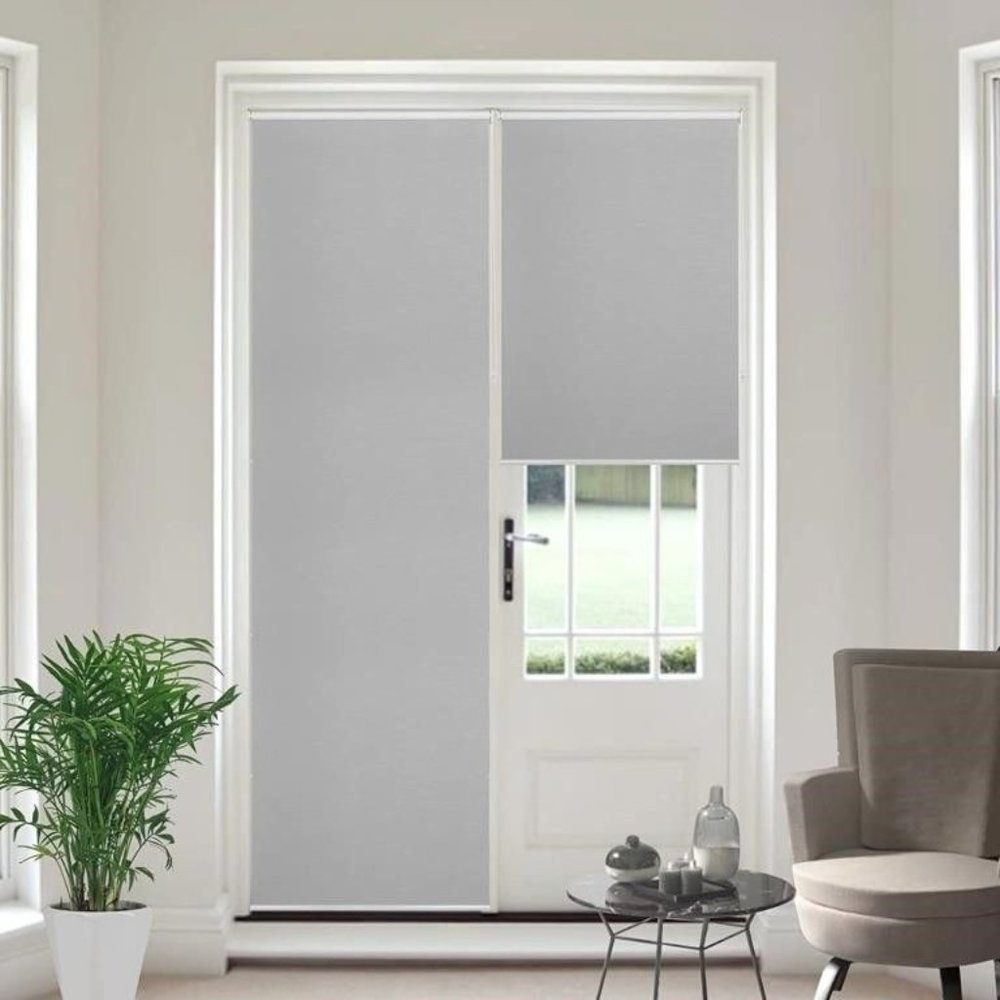 Joydeco 100% Black Out Roller Window Shade Grey NWT